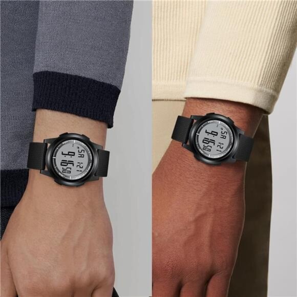 Mens Digital Watch Ultra Thin Minimalist Sports Waterproof Outdoor LED - Picture 4 of 7